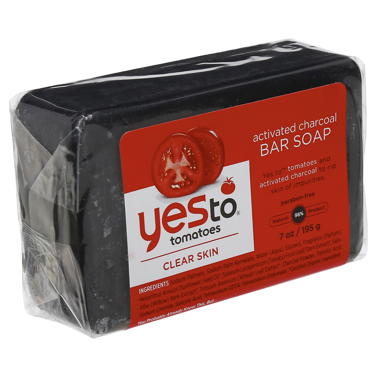 slide 4 of 5, Yes to Tomatoes Clear Skin Activated Charcoal Bar Soap, 7 oz