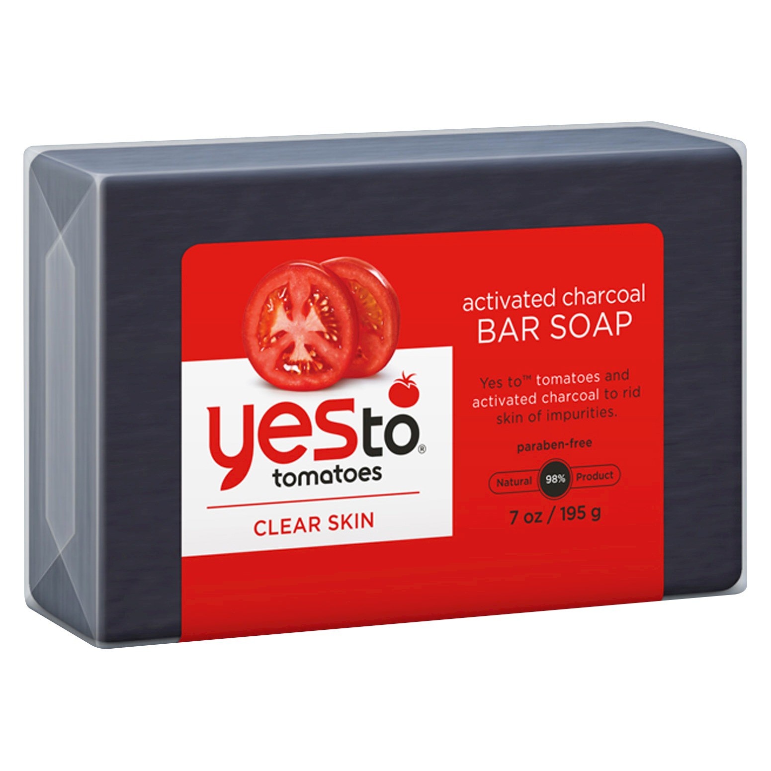 slide 1 of 5, Yes to Tomatoes Clear Skin Activated Charcoal Bar Soap, 7 oz