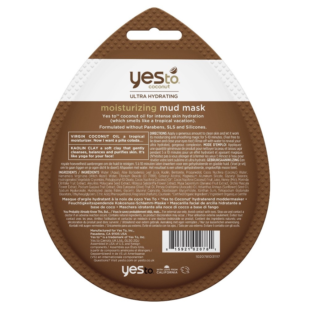 slide 2 of 2, Yes to Coconut Single Use Mud Mask, 33 oz