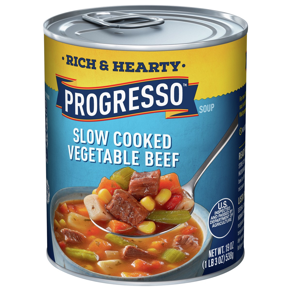 slide 5 of 9, Progresso Rich & Hearty, Slow Cooked Vegetable Beef Canned Soup, Gluten Free, 19 oz., 19 oz