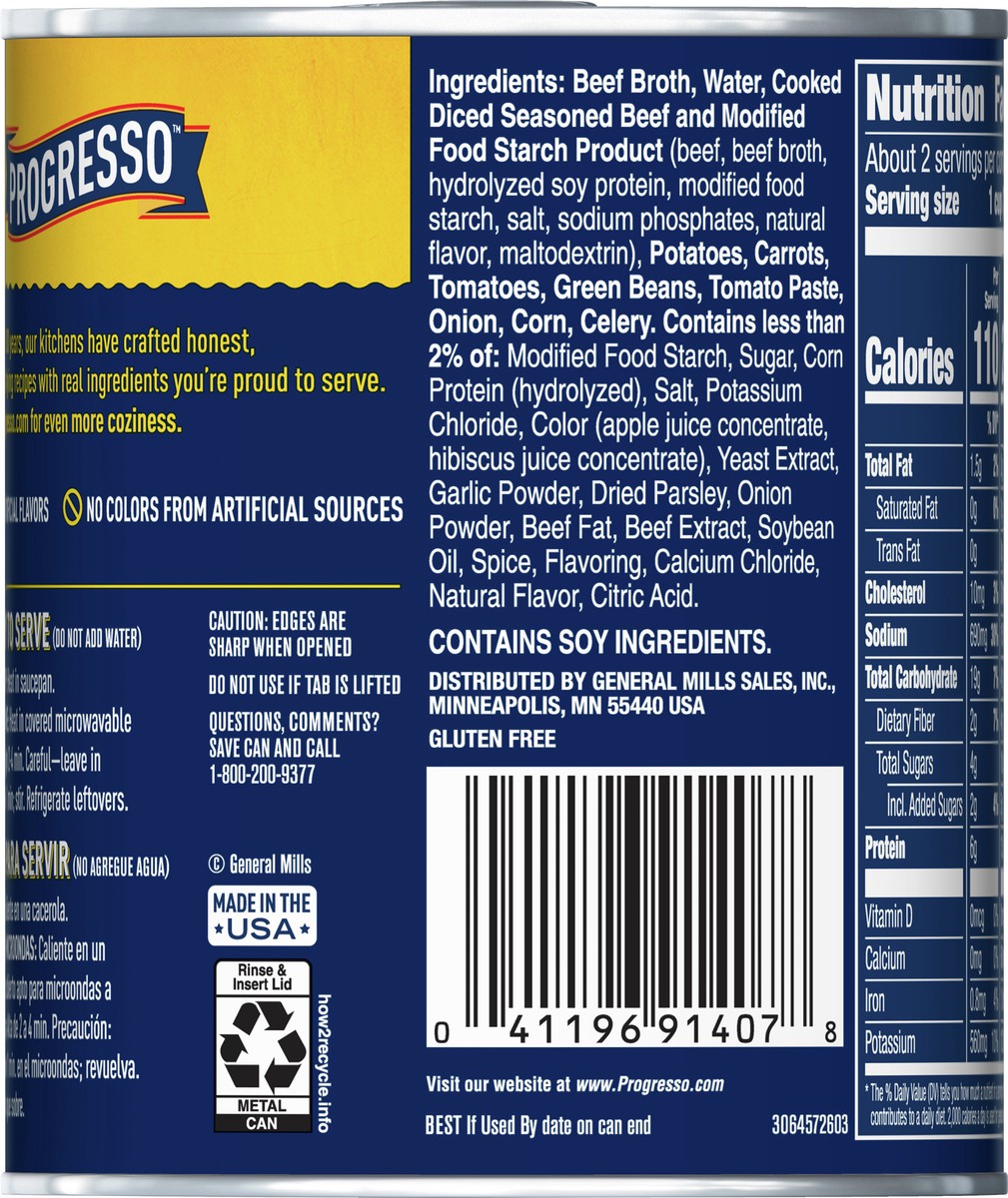 slide 3 of 9, Progresso Rich & Hearty, Slow Cooked Vegetable Beef Canned Soup, Gluten Free, 19 oz., 19 oz