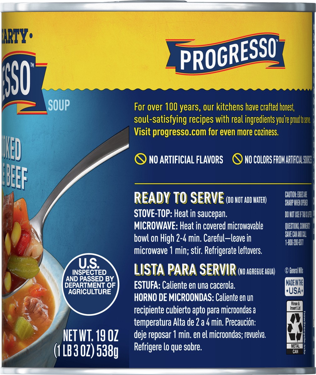 slide 8 of 9, Progresso Rich & Hearty, Slow Cooked Vegetable Beef Canned Soup, Gluten Free, 19 oz., 19 oz