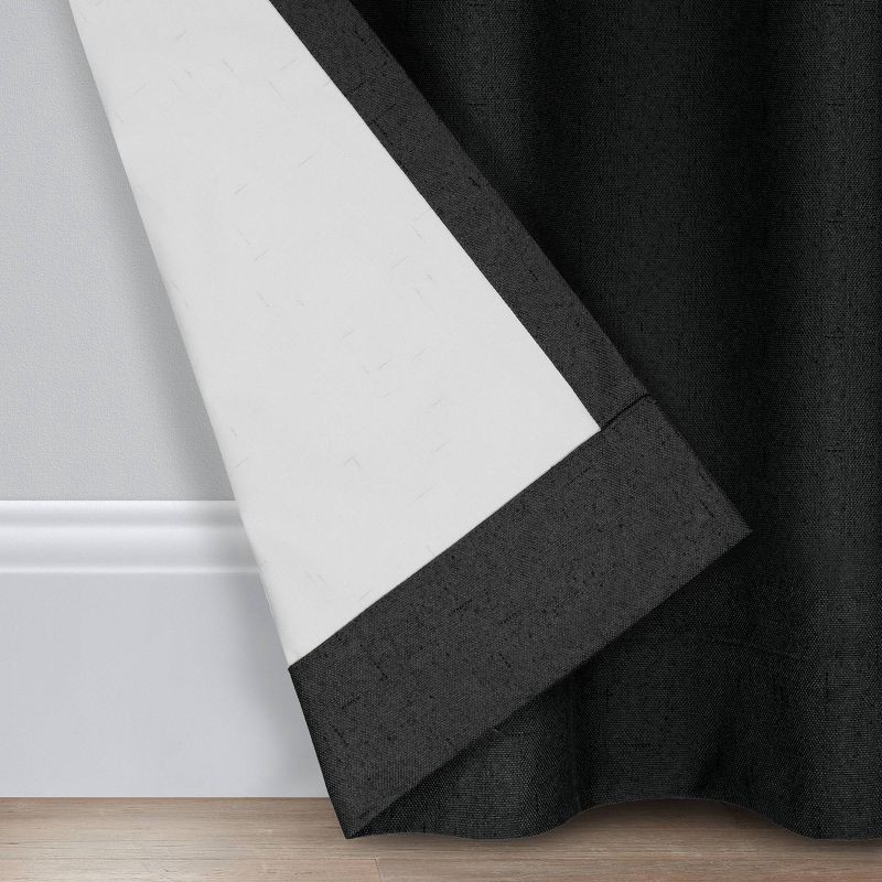slide 5 of 11, 42"x84" Eclipse Blackout Windsor Window Curtain Panel Black: Thermal Insulated, Grommet Top, OEKO-TEX Certified, 1 ct