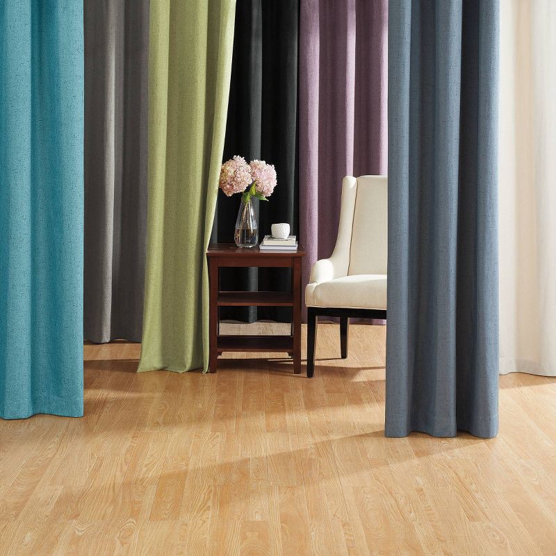 slide 10 of 11, 42"x84" Eclipse Blackout Windsor Window Curtain Panel Black: Thermal Insulated, Grommet Top, OEKO-TEX Certified, 1 ct