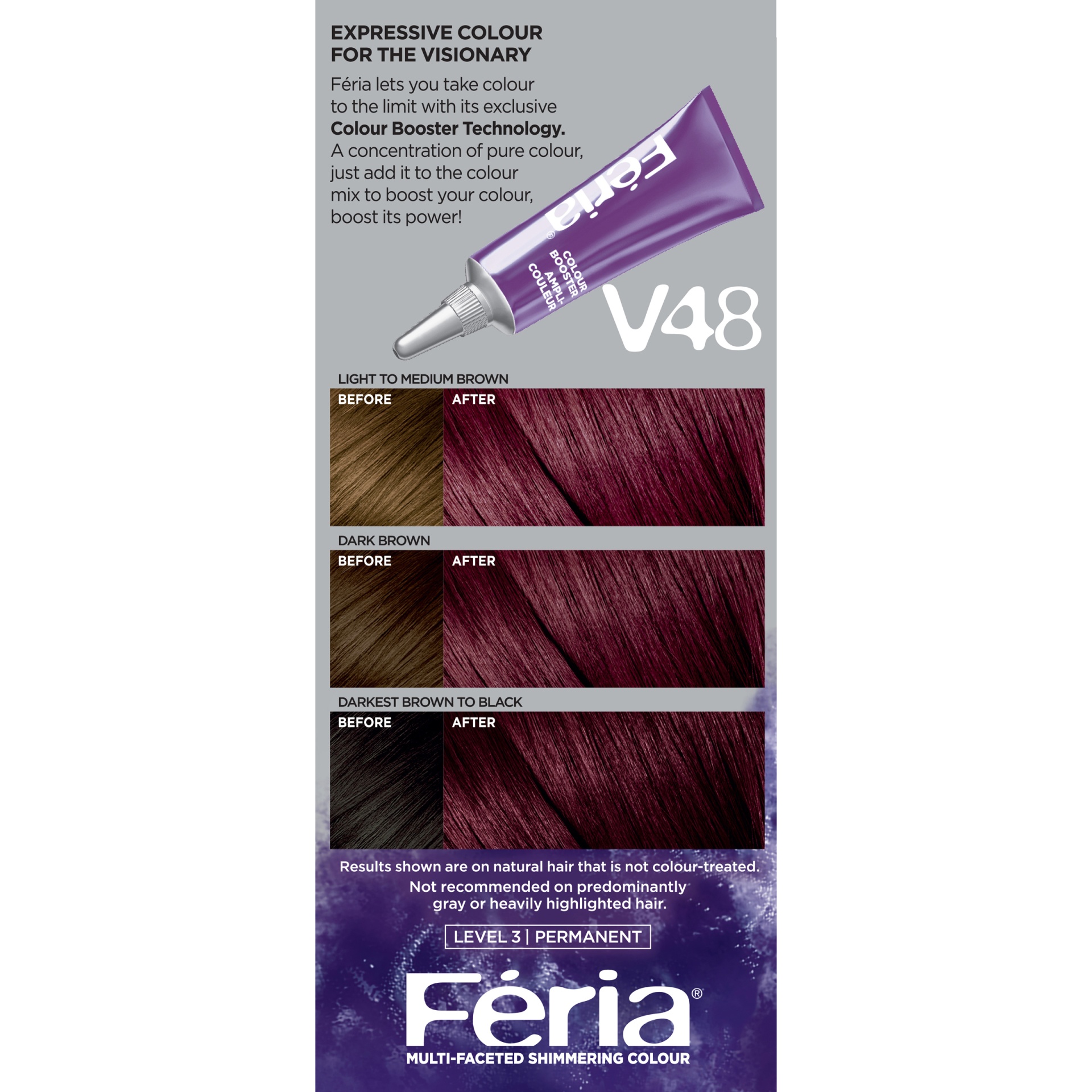 slide 2 of 8, L'Oréal Feria Permanent Haircolour Gel, Power Violet, Intense Medium Violet V48, 1 Each, 1 ct