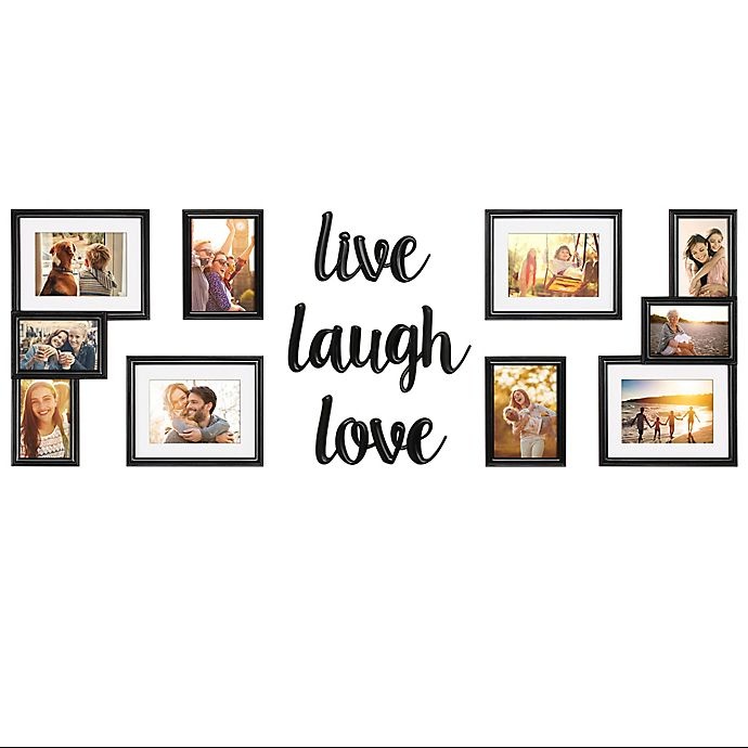 slide 1 of 5, WallVerbs Live Love Laugh'' Photo Frame Set'', 9 ct