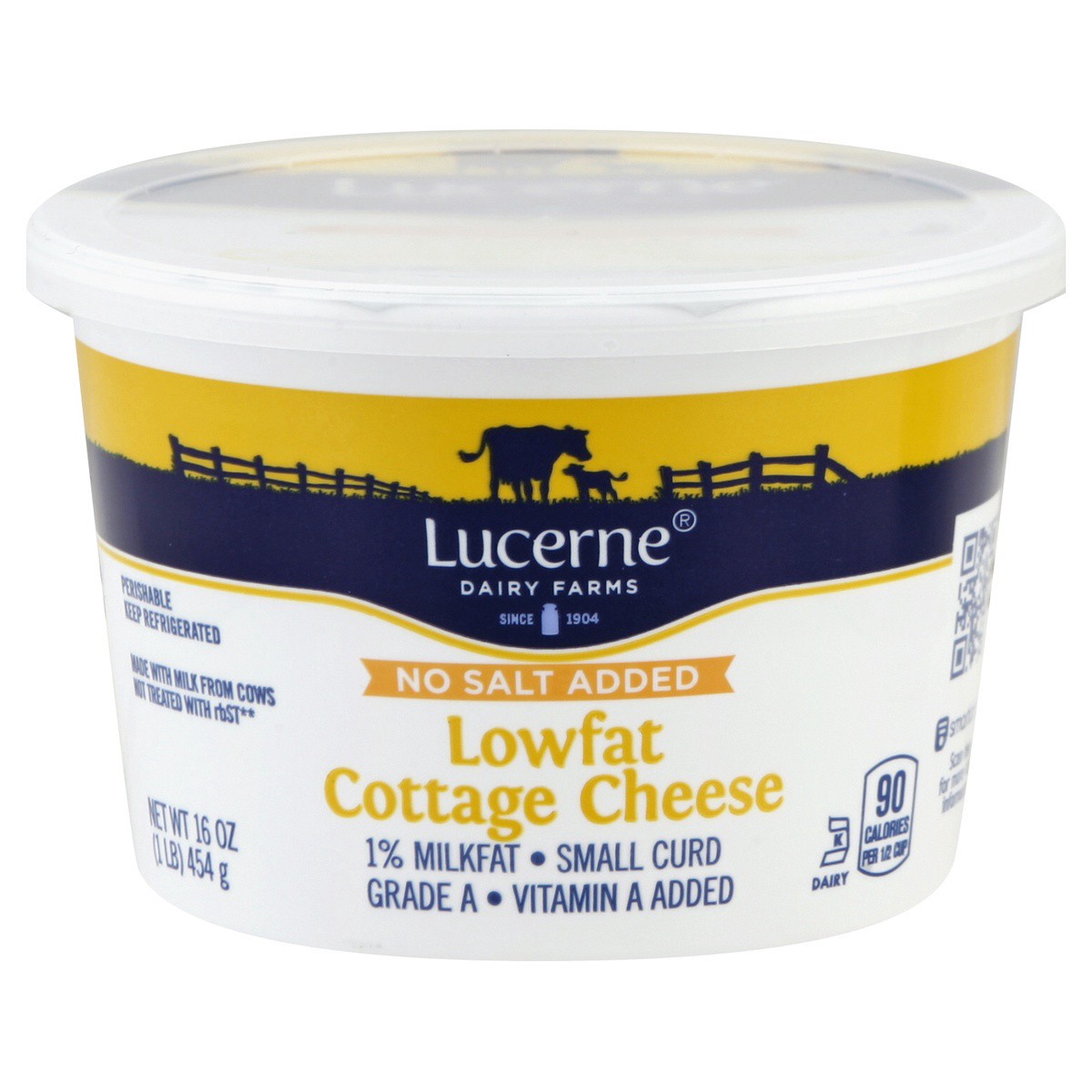 slide 1 of 9, Lucerne Dairy Farms Small Curd Low Fat 1% Cottage Cheese, 16 oz