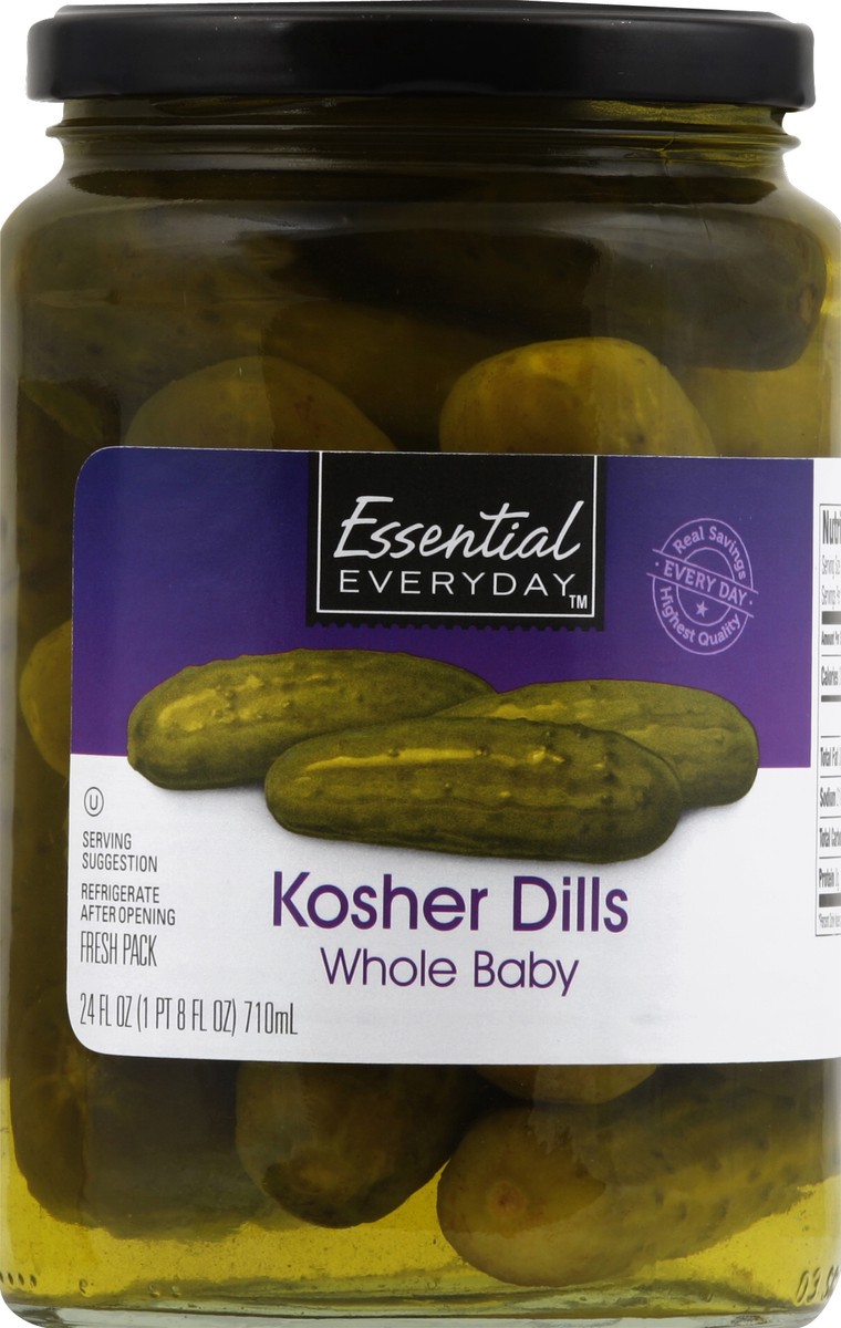 slide 2 of 2, Essential Everyday Baby Pickles Kosher Dill, 24 oz
