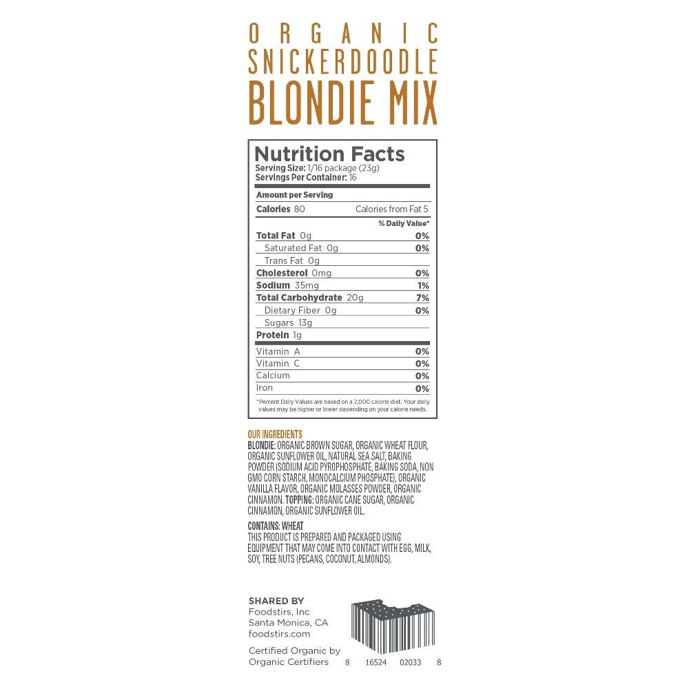 slide 2 of 2, Foodstirs Modern Baking Organic Snickerdoodle Blondie Mix, 13 oz