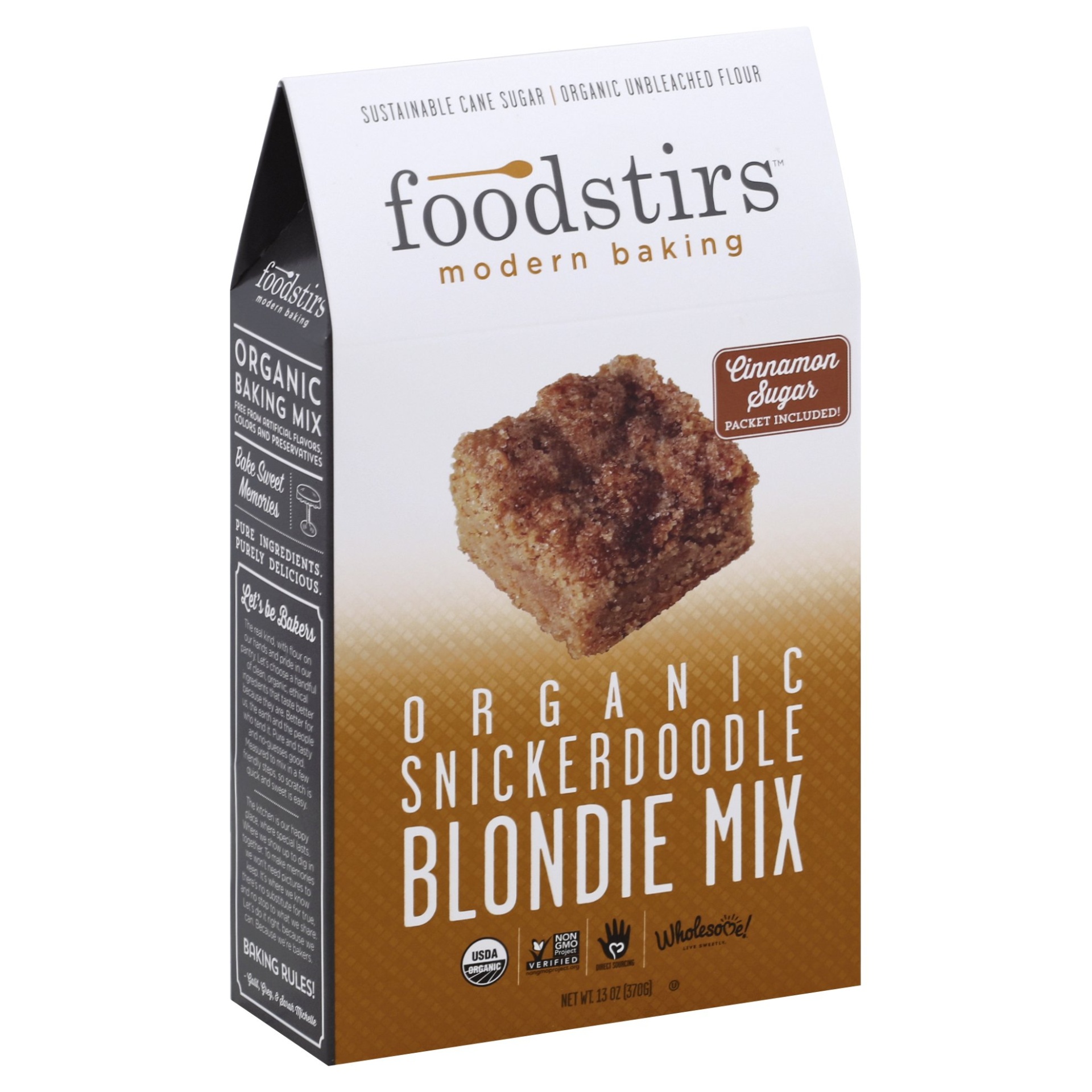 slide 1 of 2, Foodstirs Modern Baking Organic Snickerdoodle Blondie Mix, 13 oz