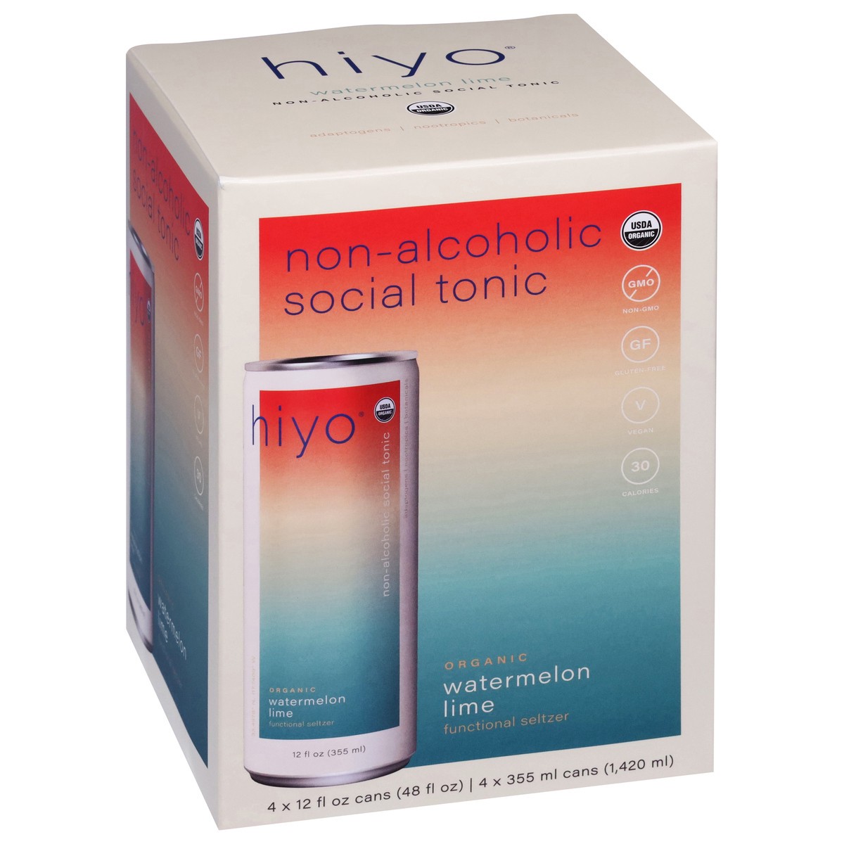 slide 5 of 13, Hiyo Organic Watermelon Lime Functional Seltzer 4 - 12 fl oz Cans, 4 ct