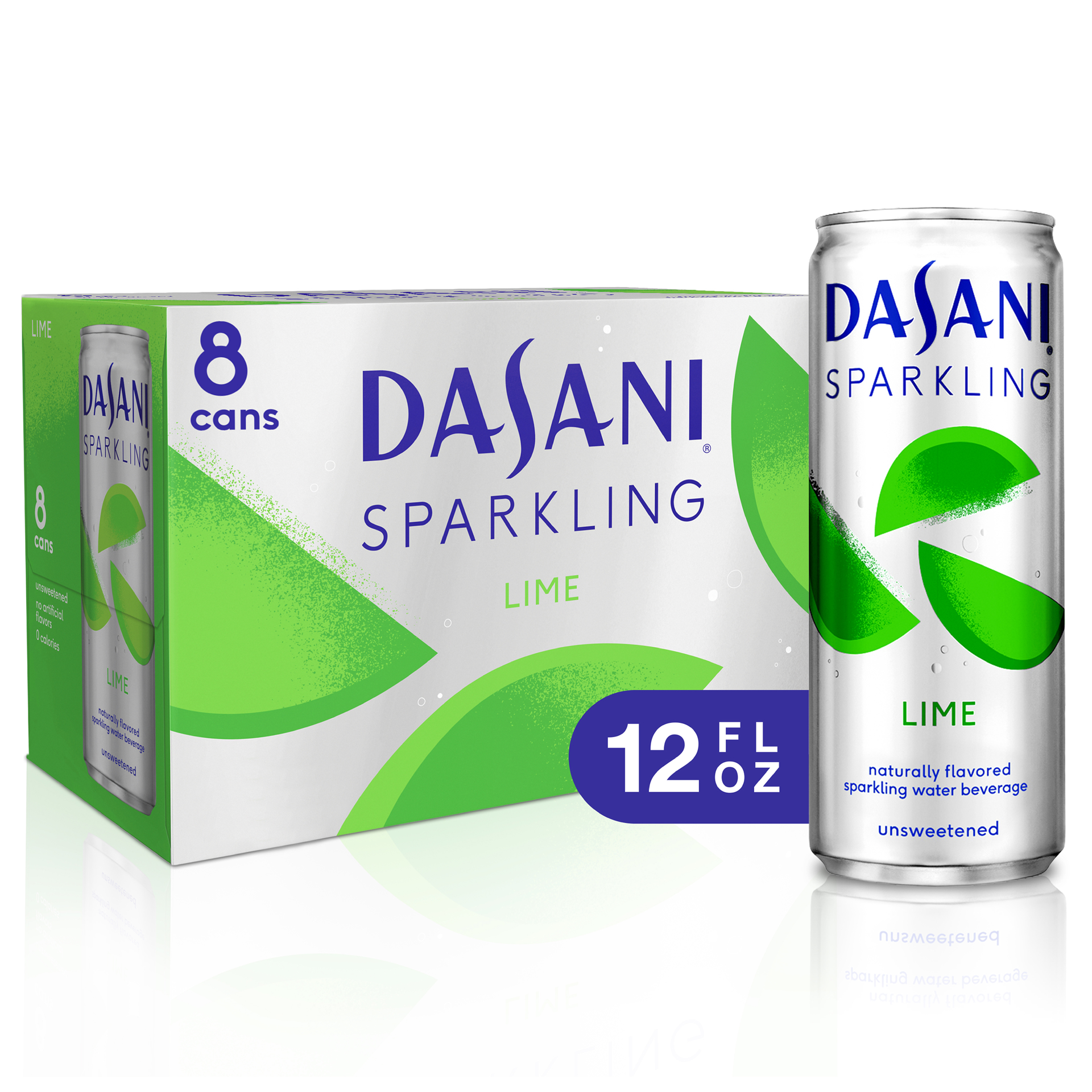 slide 1 of 6, DASANI Sparkling Water Lime Zero Calories, 12 fl oz, 8 Pack, 8 ct; 12 fl oz