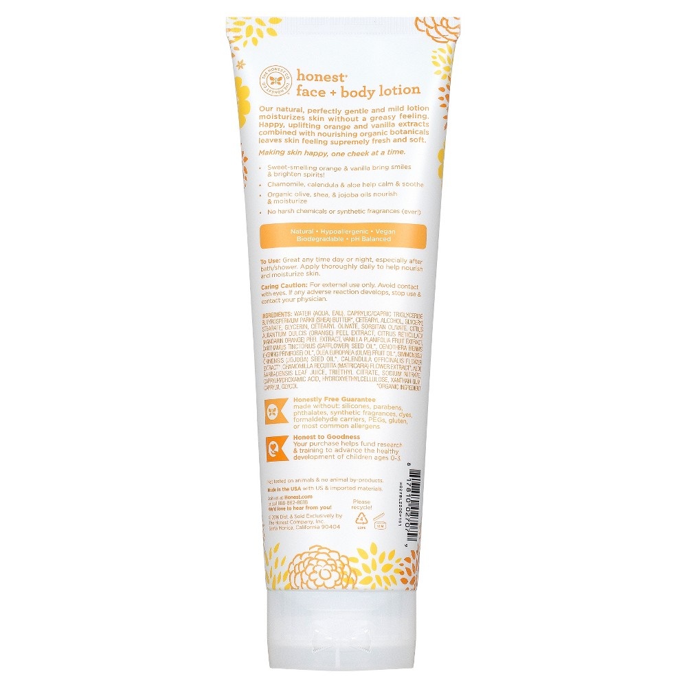 slide 3 of 3, Honest Company Face & Body Lotion - Sweet Orange Vanilla, 8.5 fl oz