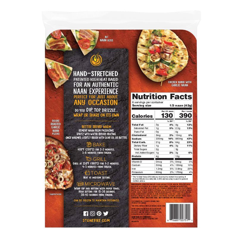 slide 3 of 7, StonefireRoasted Garlic Naan Bread - 8.8oz/2ct, 2 ct; 8.8 oz