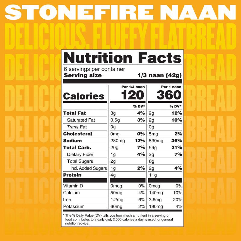 slide 5 of 7, StonefireRoasted Garlic Naan Bread - 8.8oz/2ct, 2 ct; 8.8 oz