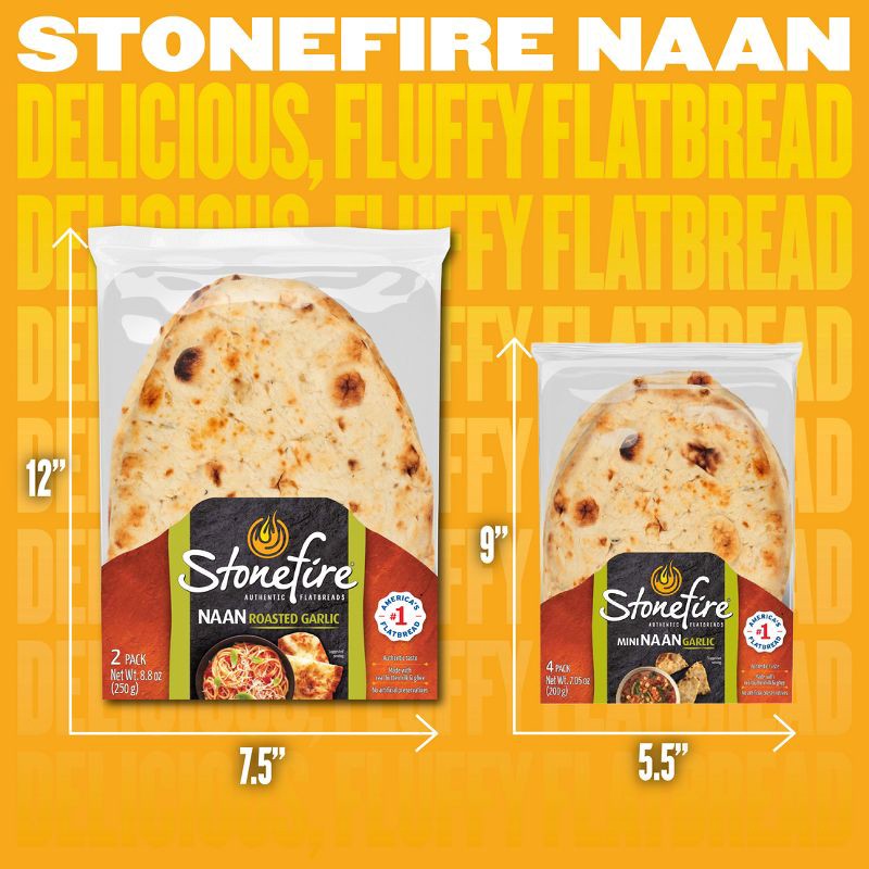 slide 6 of 7, StonefireRoasted Garlic Naan Bread - 8.8oz/2ct, 2 ct; 8.8 oz