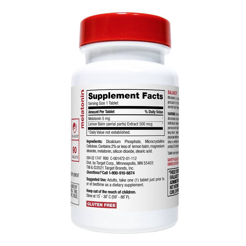 slide 2 of 3, Melatonin 5mg Supplement Tablets - 90ct - up & up™, 90 ct; 5 mg