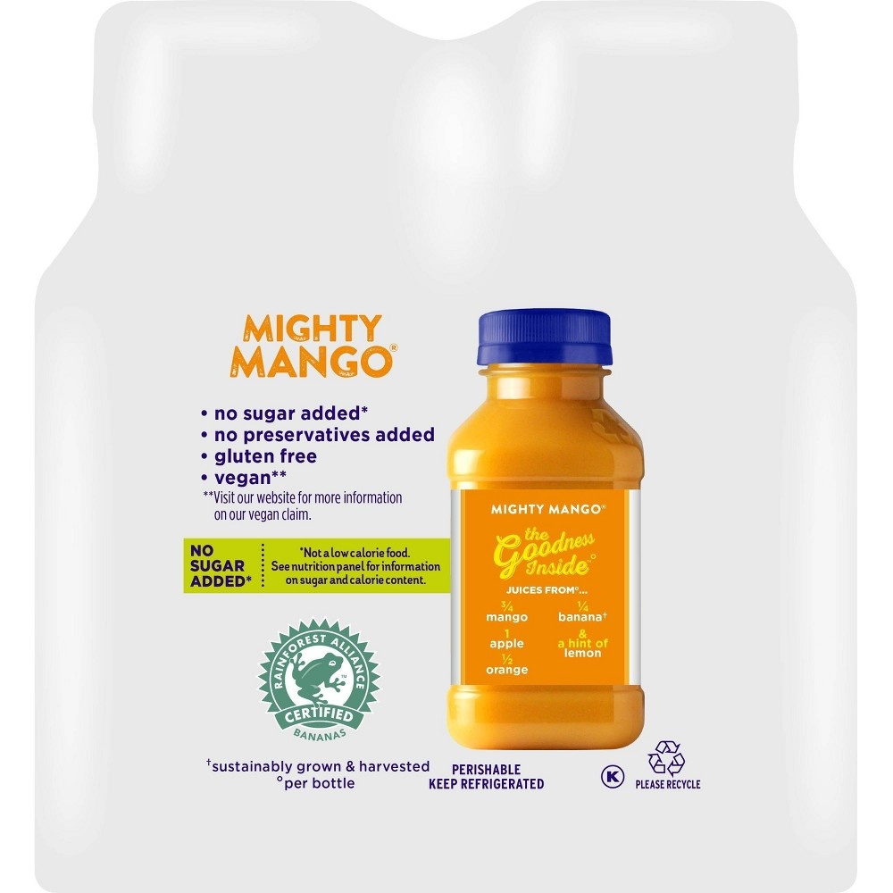 slide 3 of 4, Naked Mighty Mango Vegan Juice 10oz 4pk, 4 ct; 10 oz