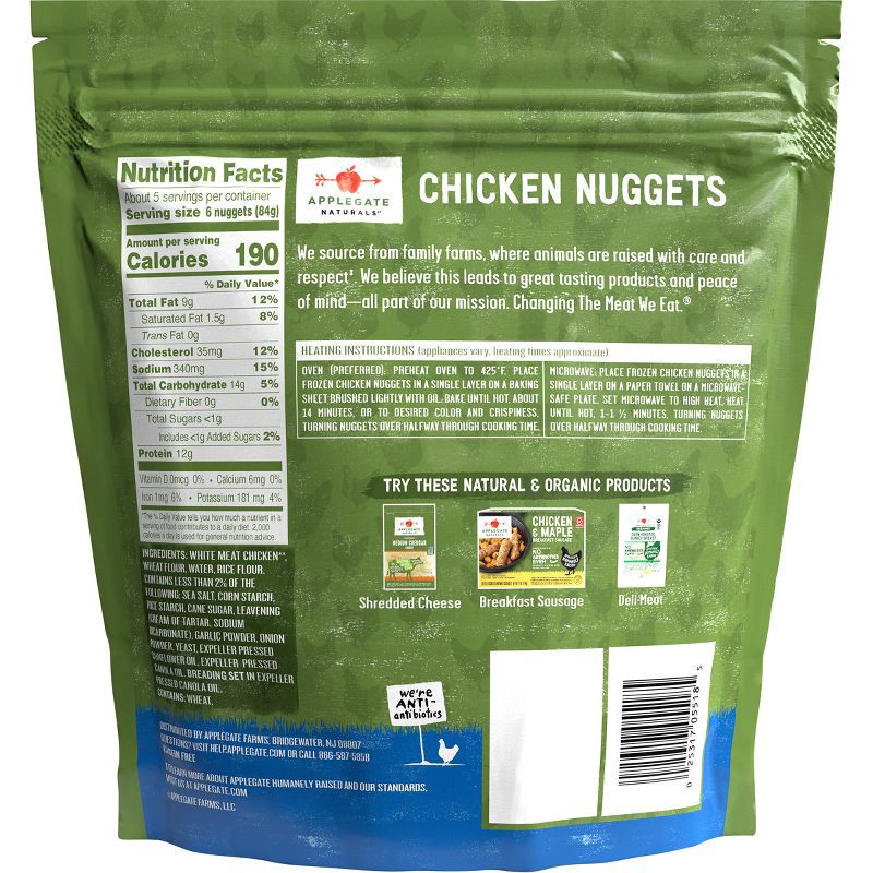 slide 2 of 6, Applegate Farms Applegate Naturals Family Size Chicken Nuggets - Frozen - 16oz, 16 oz