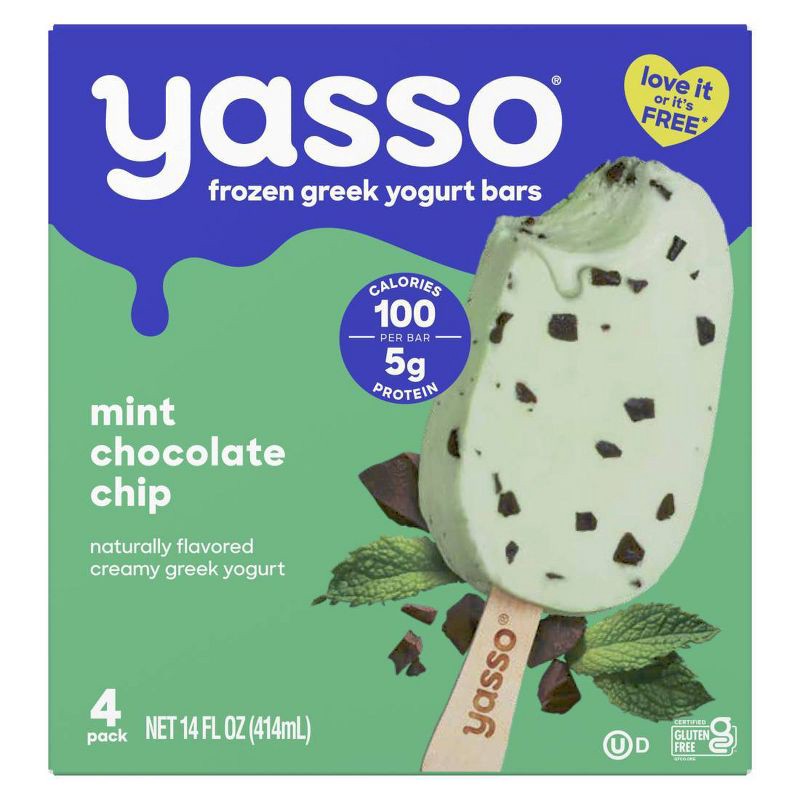 slide 2 of 7, Yasso Frozen Greek Yogurt - Mint Chocolate Chip Bars - 4ct, 4 ct