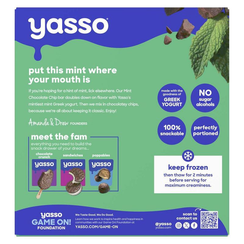 slide 3 of 7, Yasso Frozen Greek Yogurt - Mint Chocolate Chip Bars - 4ct, 4 ct