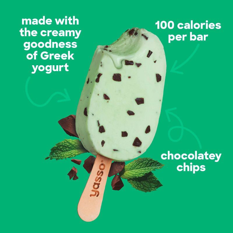 slide 5 of 7, Yasso Frozen Greek Yogurt - Mint Chocolate Chip Bars - 4pk/14 fl oz, 4 ct, 14 fl oz