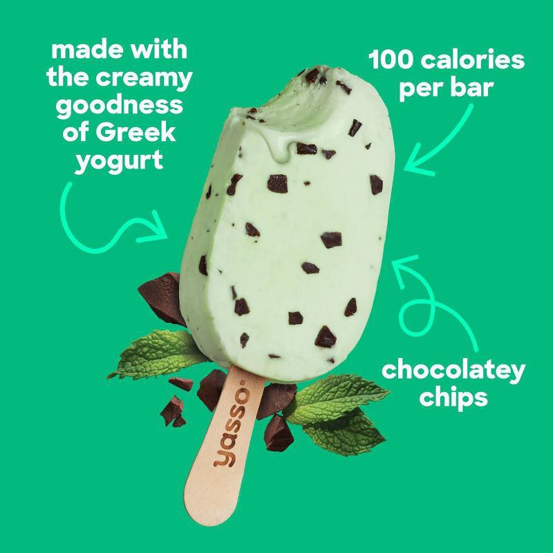 slide 6 of 7, Yasso Frozen Greek Yogurt - Mint Chocolate Chip Bars - 4ct, 4 ct