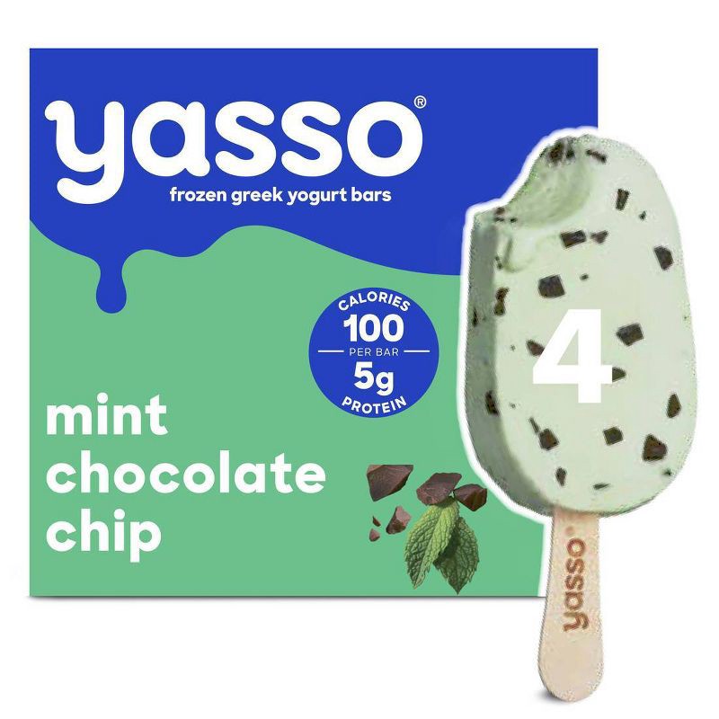 slide 1 of 7, Yasso Frozen Greek Yogurt - Mint Chocolate Chip Bars - 4ct, 4 ct