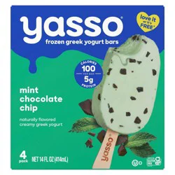 Yasso Frozen Greek Yogurt - Mint Chocolate Chip Bars - 4pk/14 fl oz
