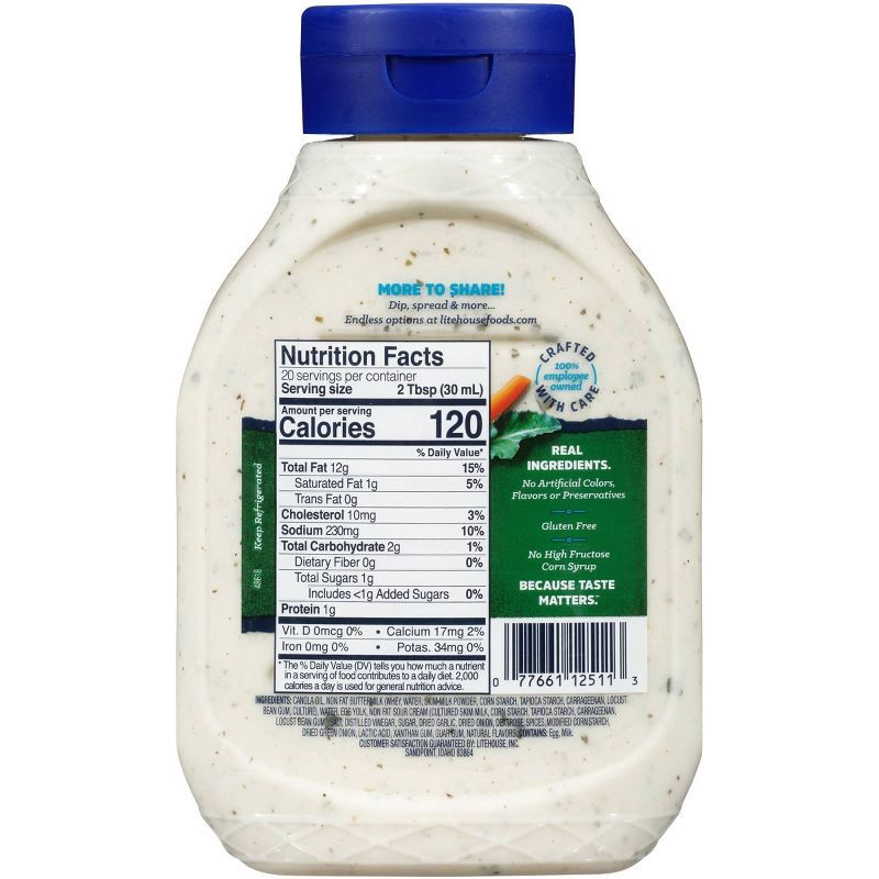 slide 3 of 4, Litehouse Homestyle Ranch Dressing - 20 fl oz, 20 fl oz