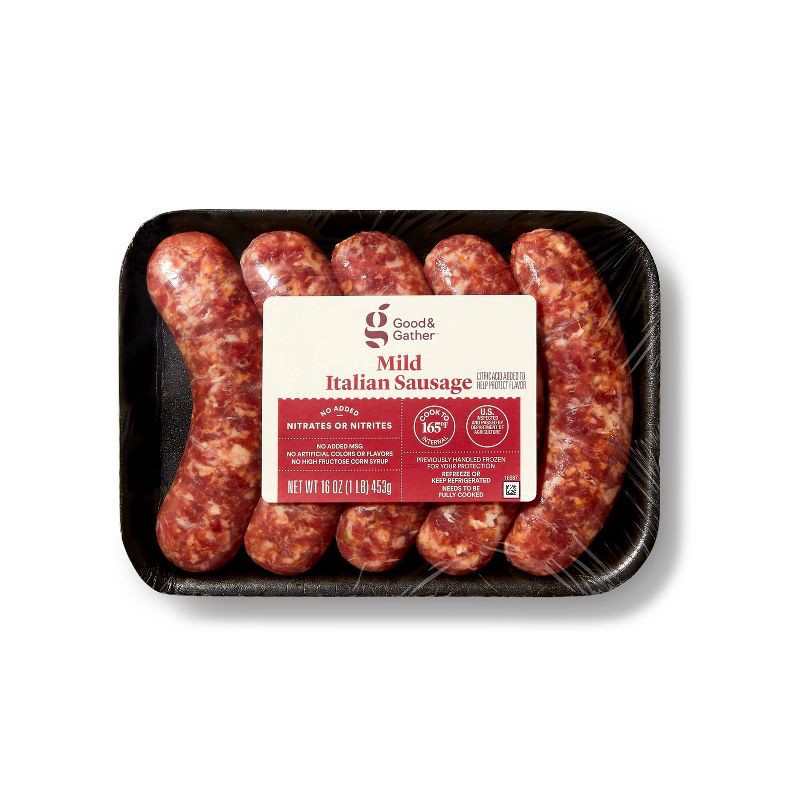 slide 1 of 3, Mild Italian Sausage - 16oz/5ct - Good & Gather™, 16 oz, 5 ct