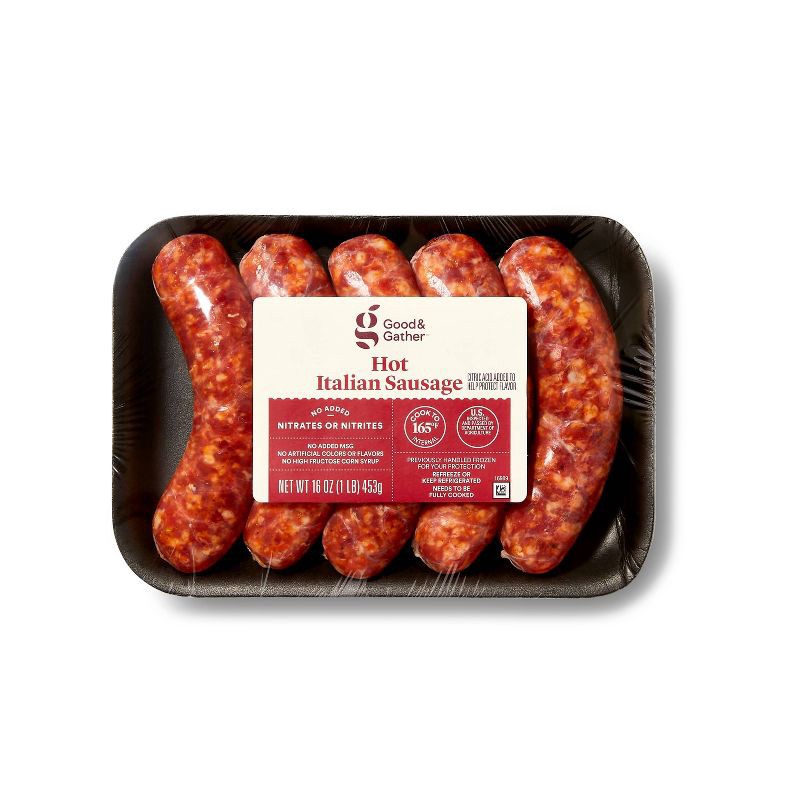 slide 1 of 3, Hot Italian Sausage Links - 16oz/5ct - Good & Gather™, 16 oz, 5 ct