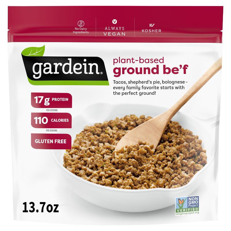 slide 1 of 7, Gardein Plant-Based Frozen Ground Be'f - 13.7oz, 13.7 oz