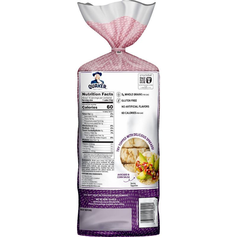 slide 2 of 6, Quaker White Cheddar Gluten Free Large Rice Cakes - 5.5oz, 5.5 oz