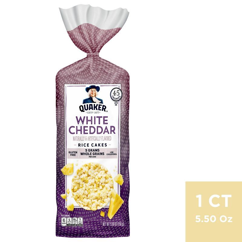 slide 1 of 3, Quaker White Cheddar Rice Cakes 5.50oz, 5.5 oz