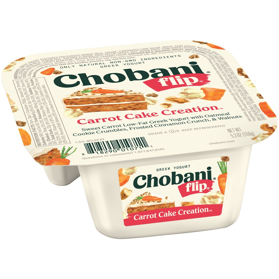 slide 4 of 8, Chobani Flip Carrot Cake Creation Yogurt, 5.3 oz