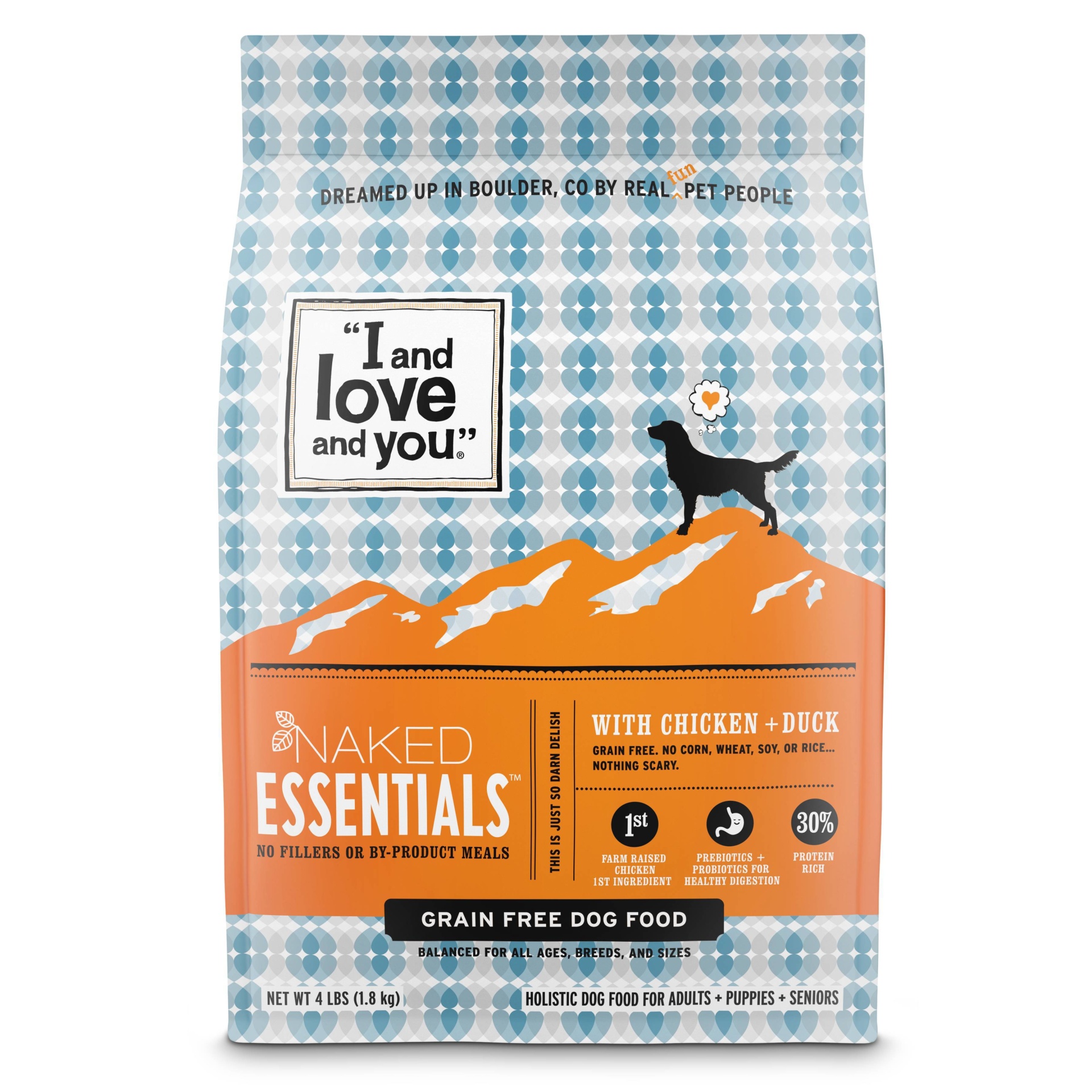 slide 1 of 6, I and Love and You Naked Essentials Grain Free with Chicken & Duck Holistic Dry Dog Food - 4lbs, 4 lb