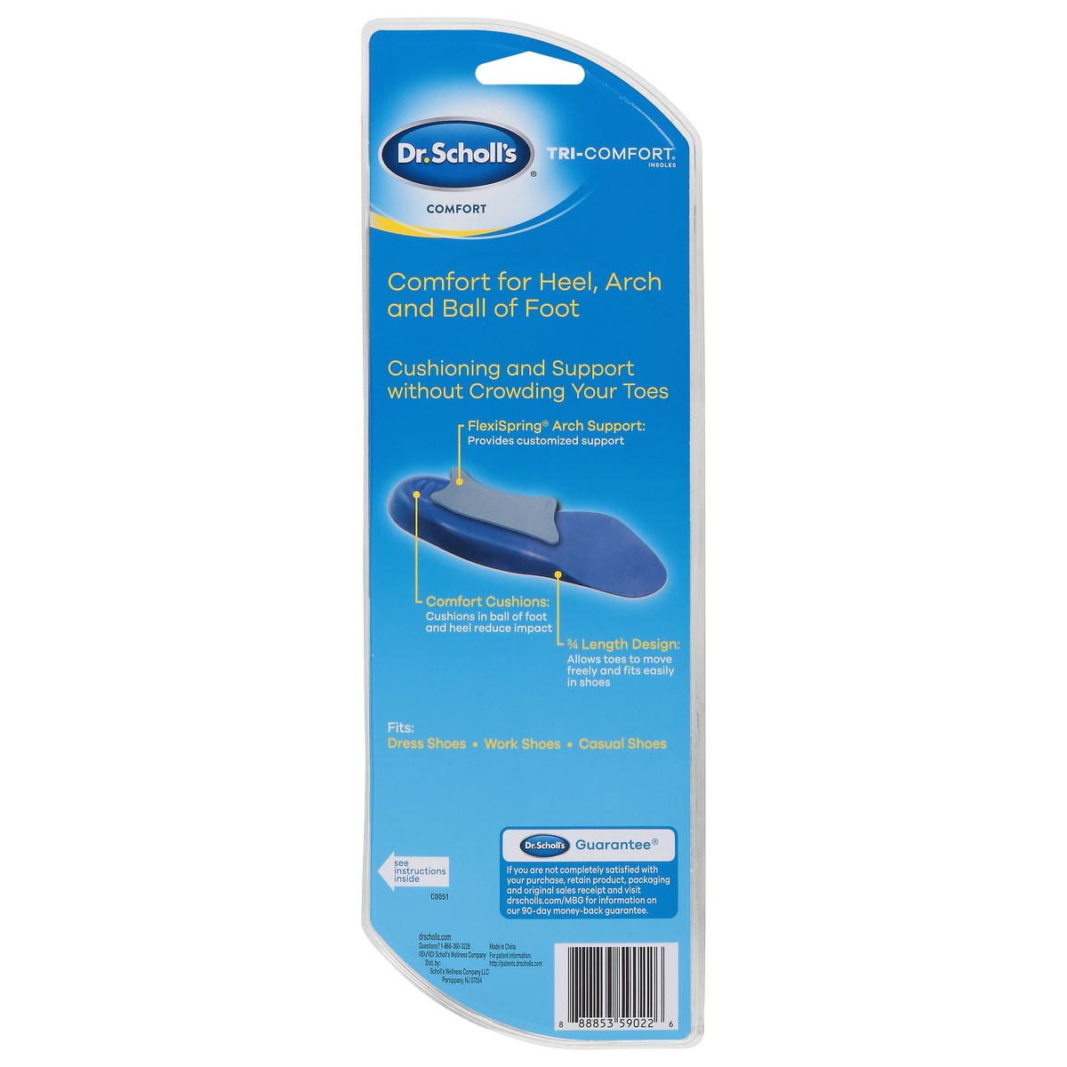 slide 10 of 12, Dr. Scholl's Tri-Comfort Womens Size 6-10 Women's Comfort Insoles Size 6-10 1 ea, 1 ct