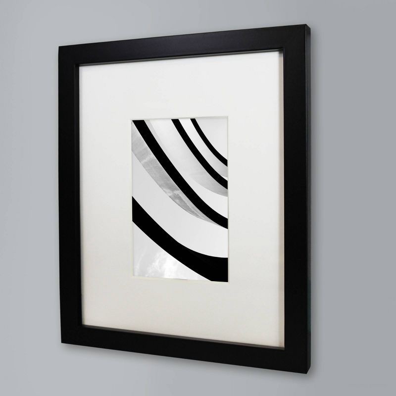 slide 2 of 6, 8" x 10" Matted to 4" x 6" Thin Gallery Image Frame Beveled Mat Black - Threshold™: Modern Wall Decor, MDF Material, 1 ct