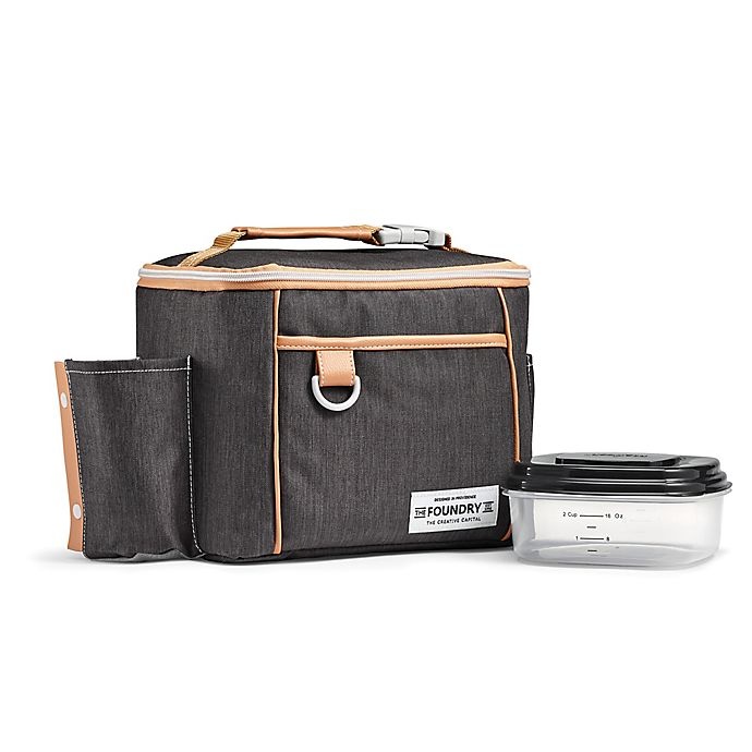 slide 2 of 2, Fit & Fresh Promenade Lunch Bag, Black with Brown Trim, 1 ct