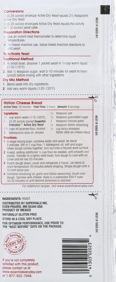 slide 6 of 6, Essential Everyday Active Dry Yeast, 3 ct