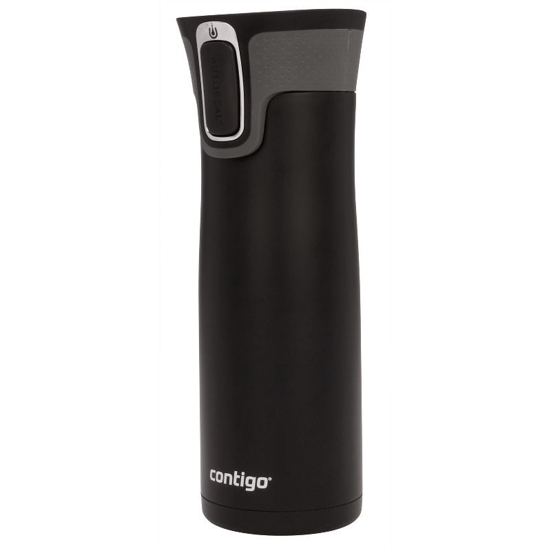 slide 2 of 4, Contigo West Loop 20oz Stainless Steel Travel Mug Black: Autoseal, Vacuum-Insulated, Spillproof Coffee Cup, 20 oz