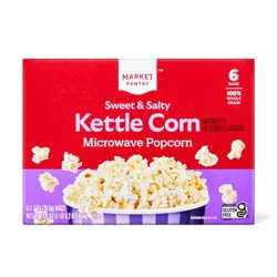 Sweet & Salty Kettle Corn Microwave Popcorn 17.4oz/6ct - Market Pantry™