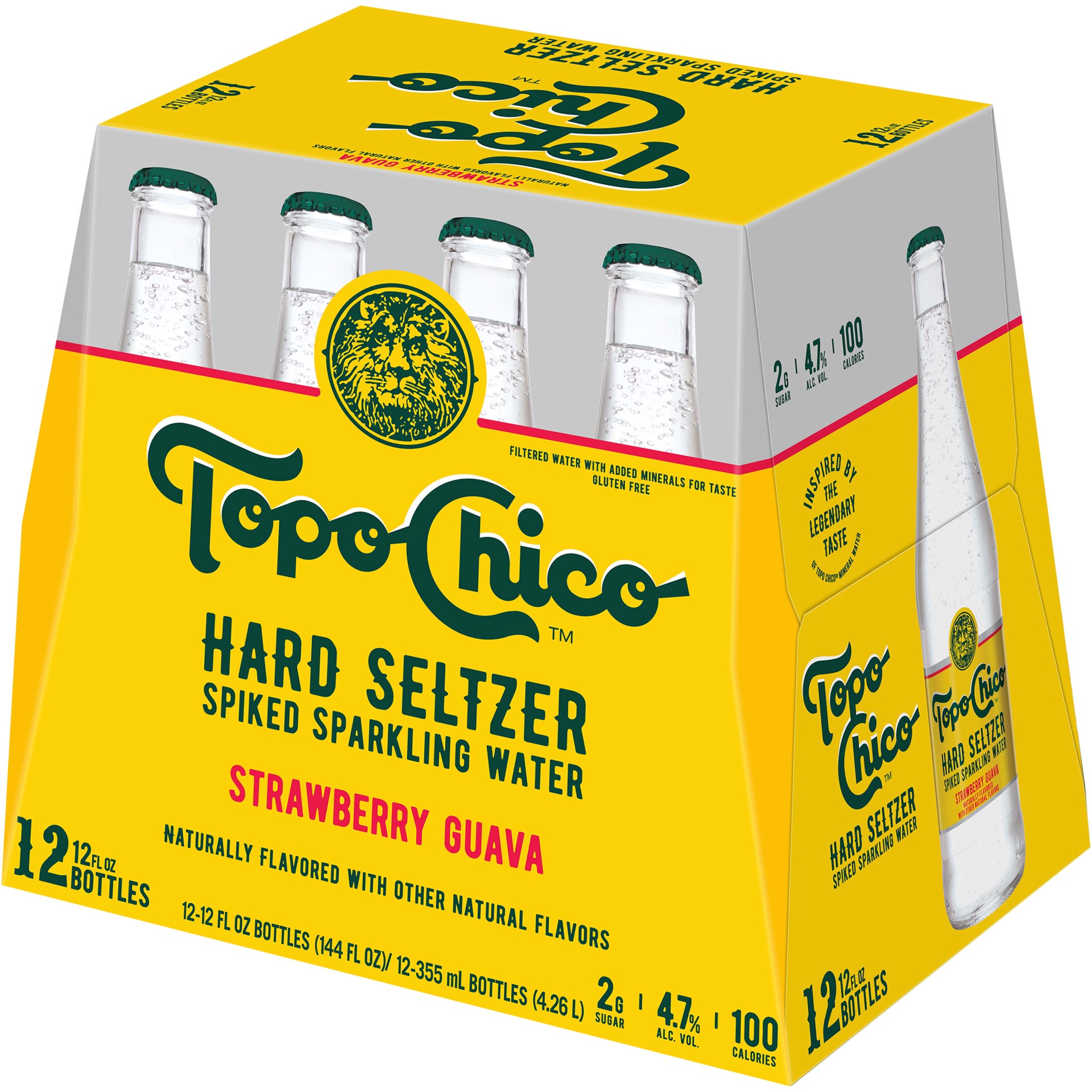 slide 5 of 5, Topo Chico Refresh your hangout with Strawberry Guava Topo Chico Hard Seltzer, a spiked seltzer water inspired by the legendary taste of Topo Chico Mineral Water. It's a refreshing combination of tangy guava and sweet, juicy strawberries., 144 oz