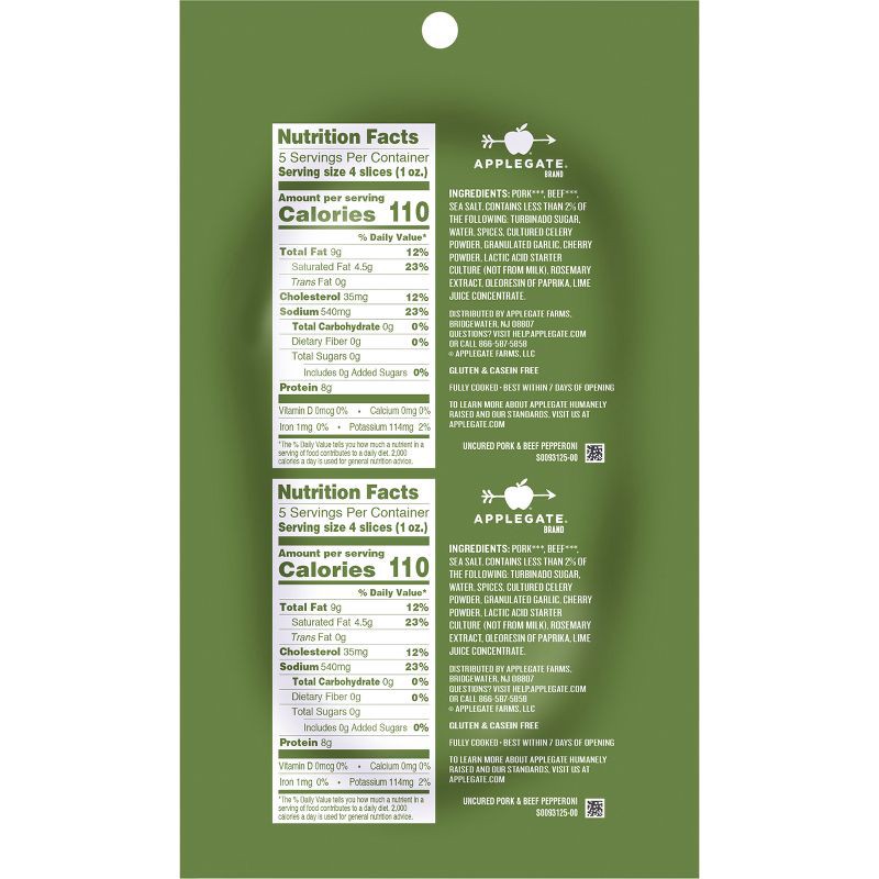 slide 2 of 6, Applegate Farms Applegate Natural Uncured Pork & Beef Pepperoni - 5oz, 5 oz