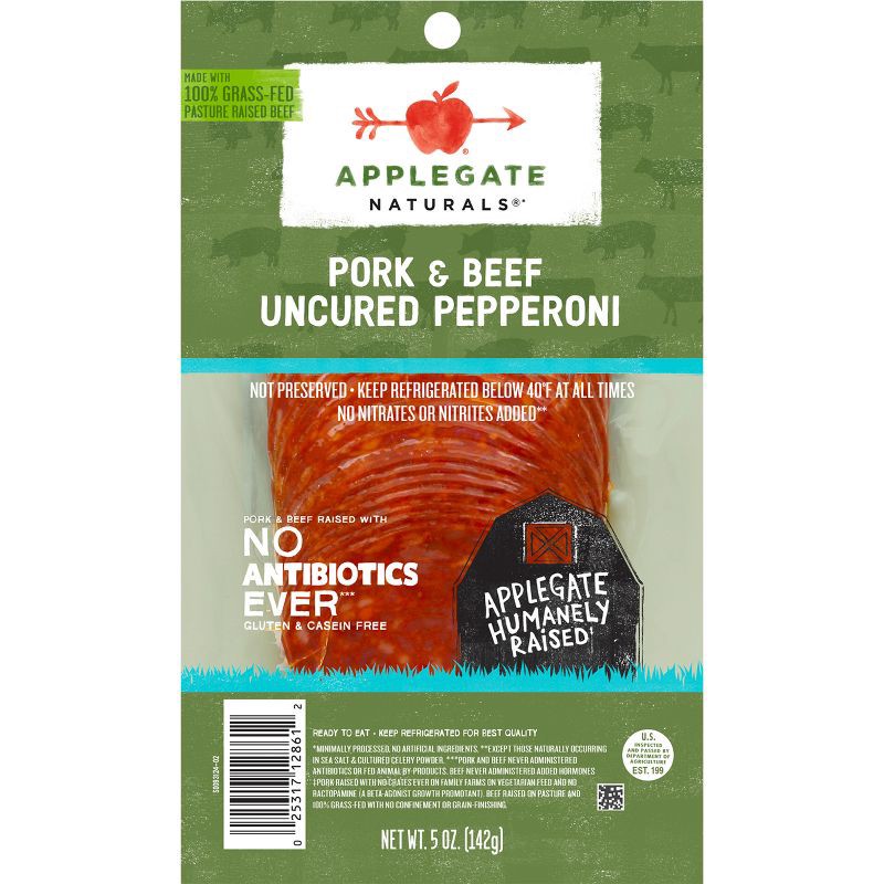 slide 1 of 4, Applegate Farms Applegate Natural Uncured Pork & Beef Pepperoni - 5oz, 5 oz