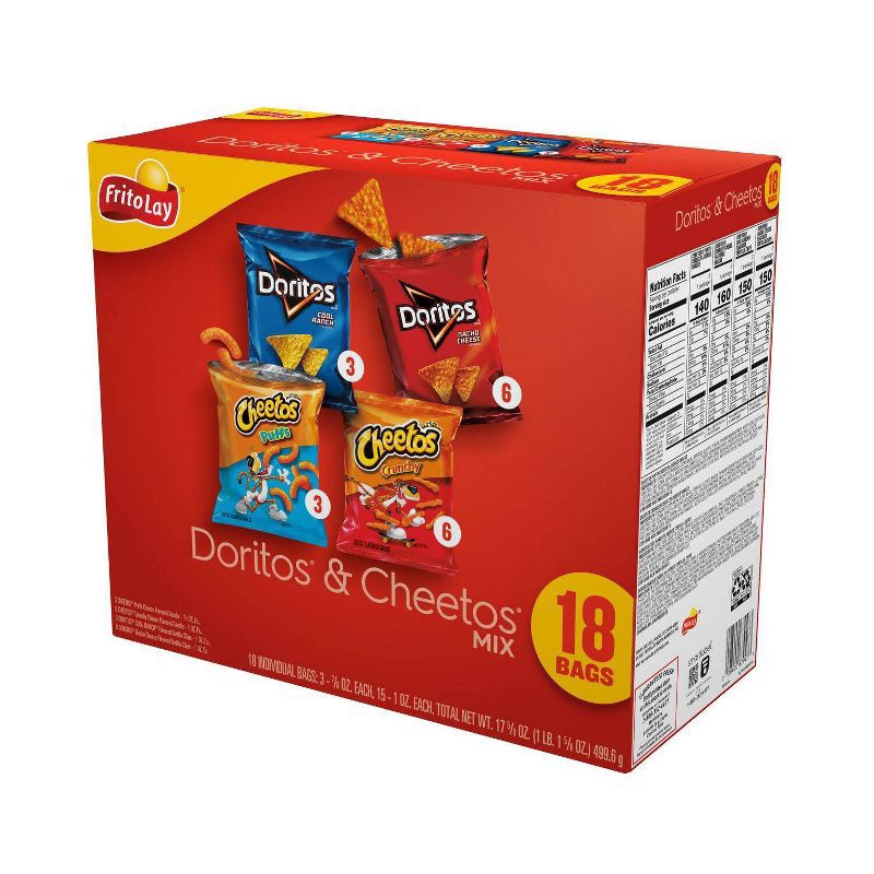 slide 2 of 6, Frito-Lay Variety Pack Doritos & Cheetos Mix - 18ct, 18 ct