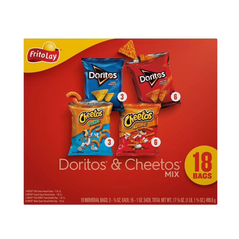 slide 3 of 6, Frito-Lay Variety Pack Doritos & Cheetos Mix - 18ct, 18 ct