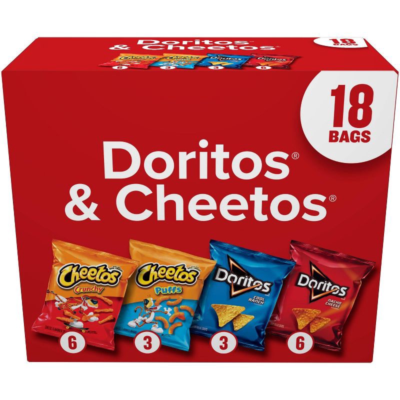 slide 1 of 8, Frito-Lay Frito Lay Variety Pack Doritos & Cheetos Mix - 18ct, 18 ct