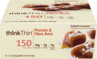 slide 1 of 1, thinkThin Think! Salted Caramel Protein+ Bars, 10 ct; 1.41 oz